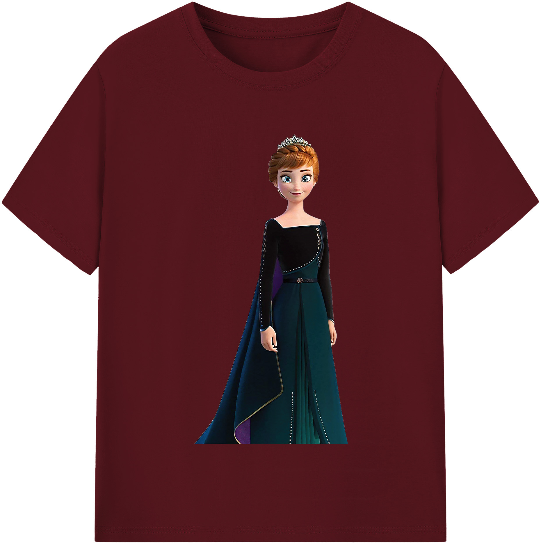 （画像用） アナと雪の女王 アンナ エルサ Frozen Anna Elsa 綿100％半袖Tシャツ（フロントプリント）
